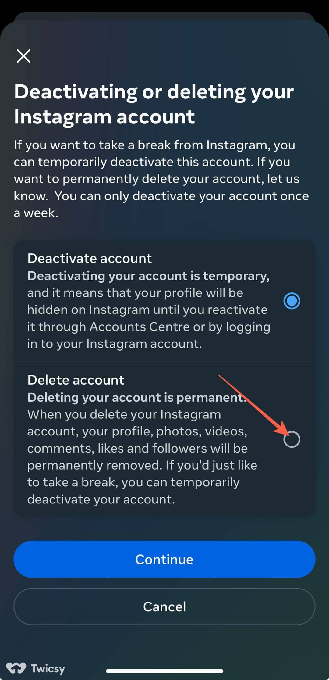 How to Delete an Instagram Account 5
