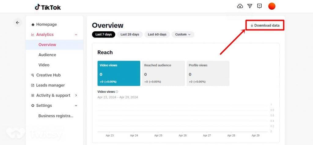 TikTok Analytics — Download Data