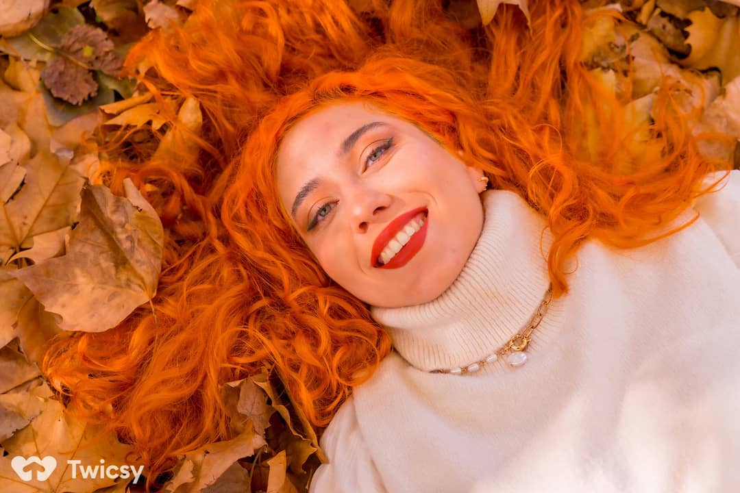 Fire Red Hair Captions for Instagram